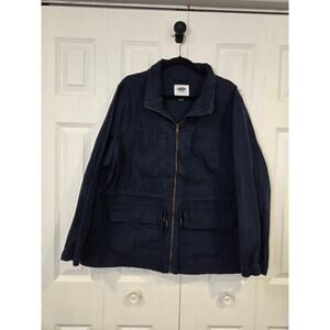Old Navy Woman's Light Weight Jacket Blue Size XXL Zip-Up 4 Pockets Utility